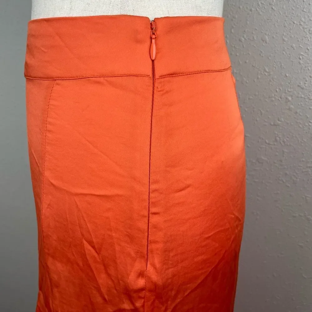 NWOT Free People Orange Midi Skirt Size 2